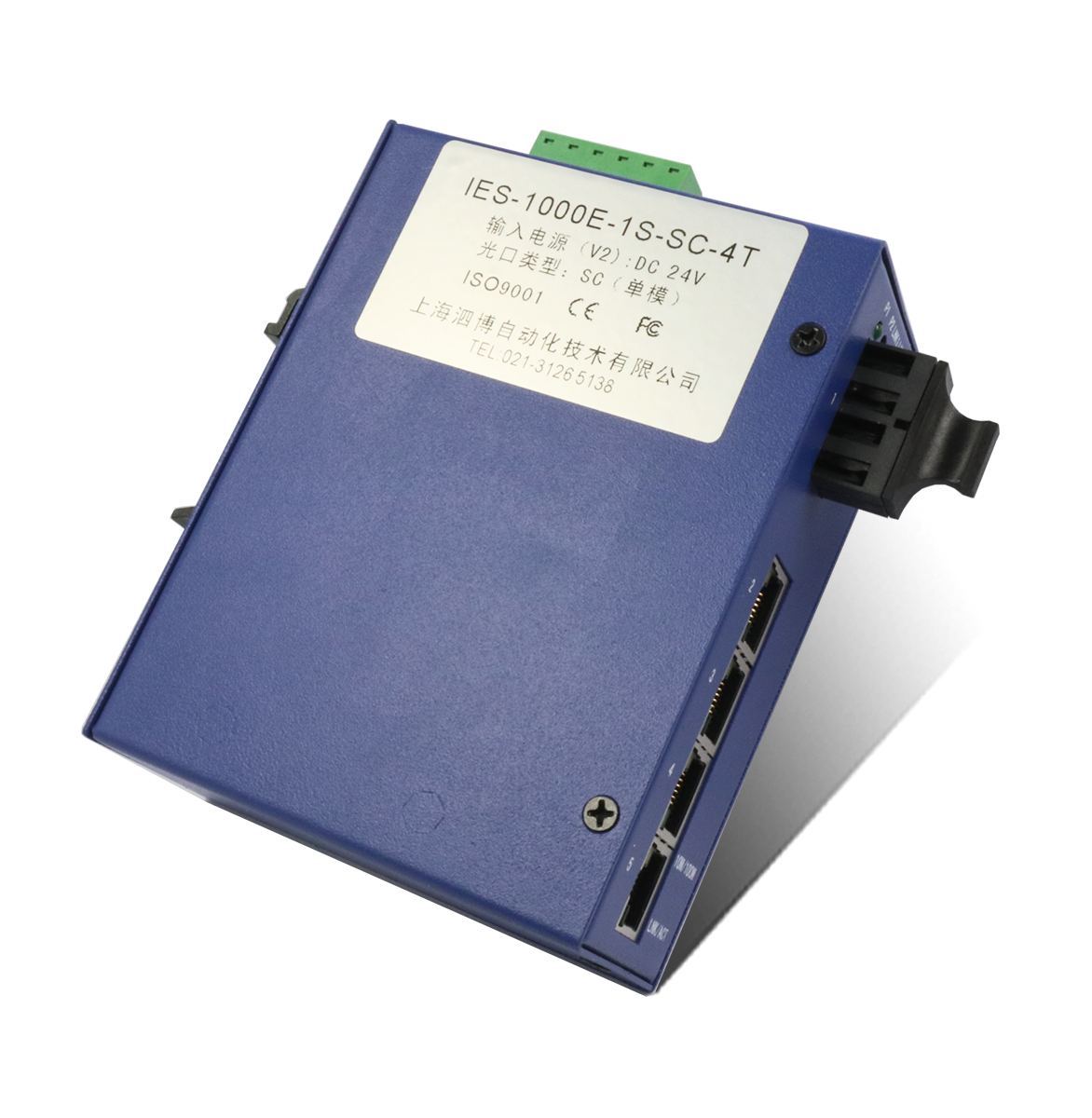 1光4電工業以太網交換機 IES-1000E-1S-SC-4T